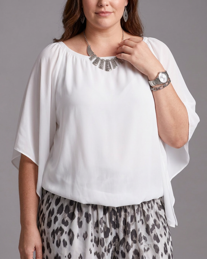 Vienne | Vloeiende Chiffon Top en Geprinte Wijde Broek Set