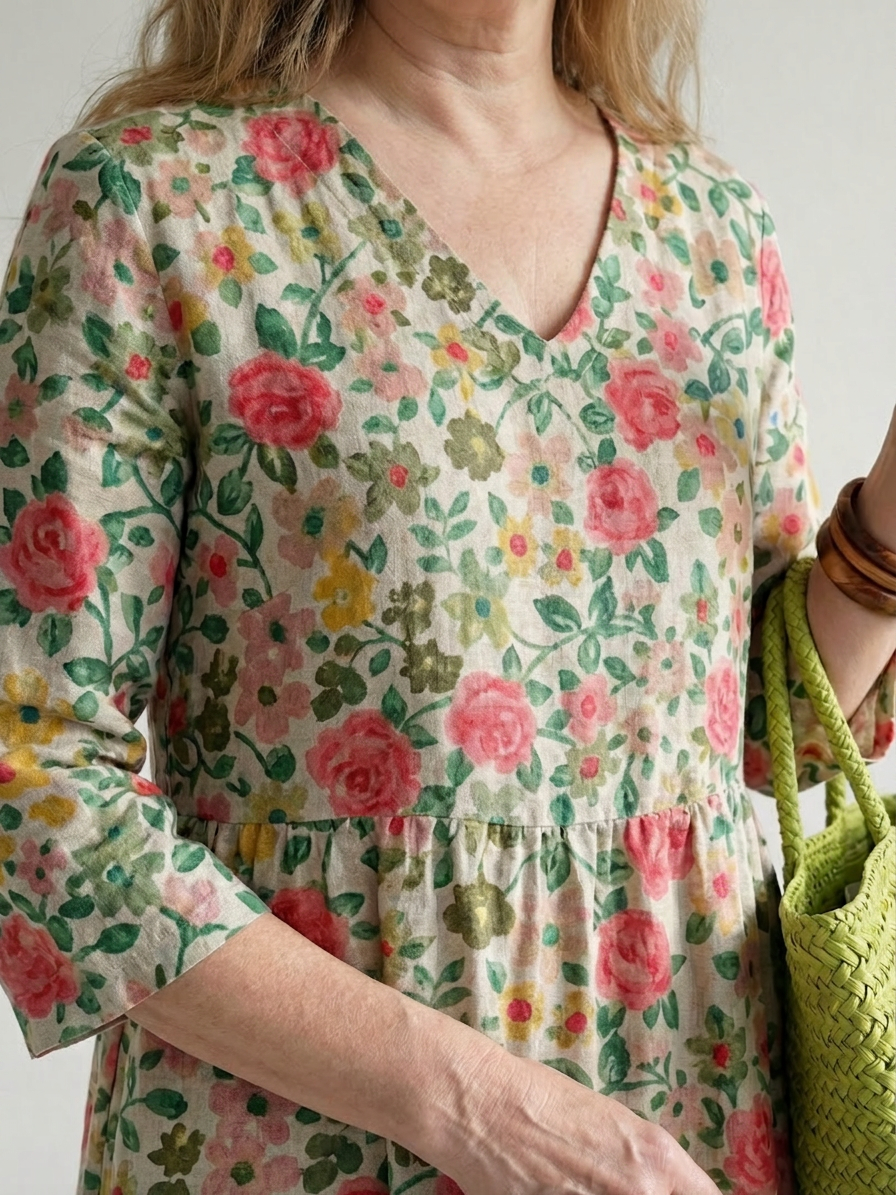 Solveig | Midi-jurk met verspreide bloemen