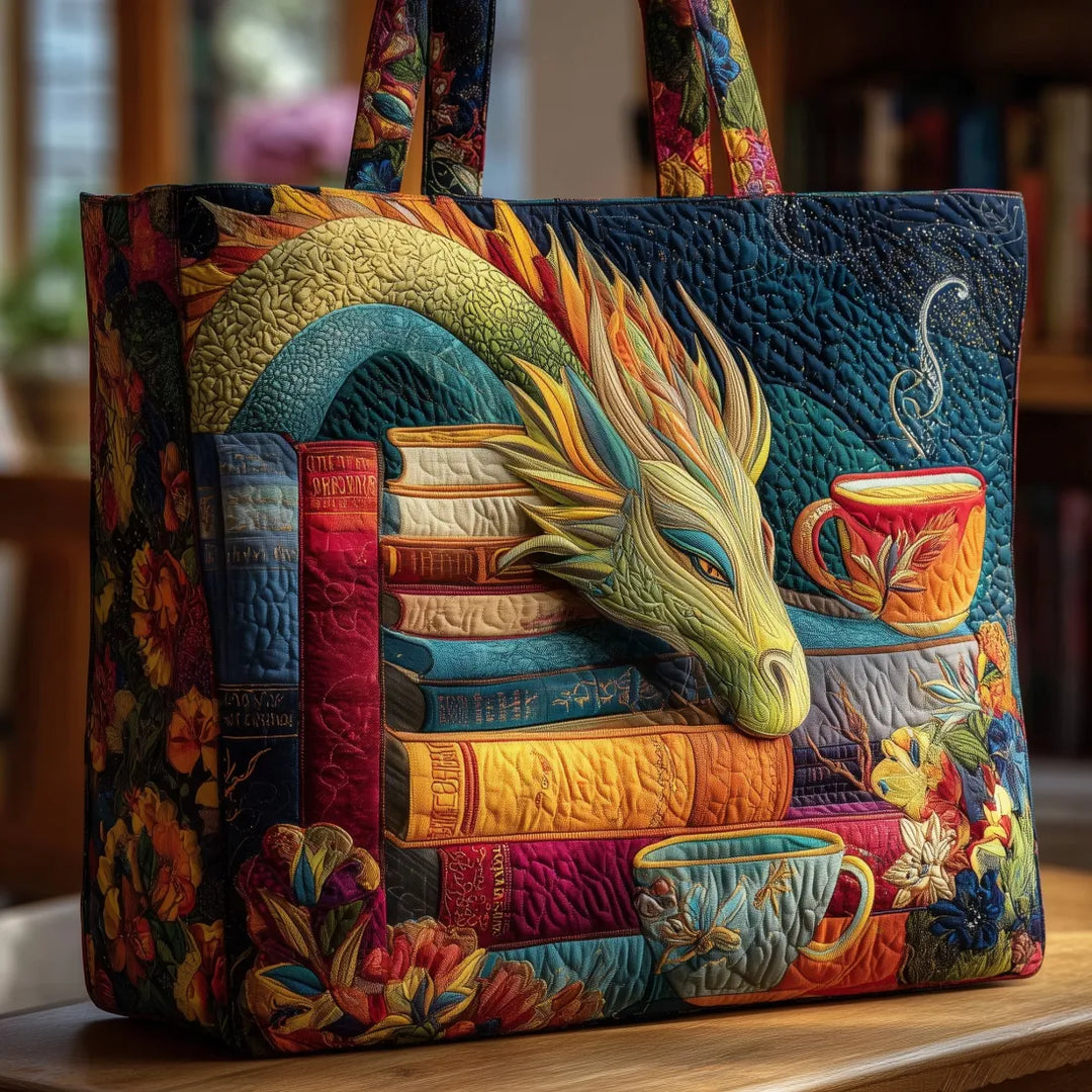 Bonnie Bag - Draak Lezer met Boeken en Mokken