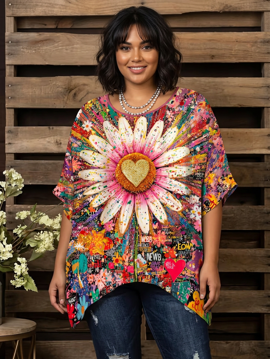Heledd | Vintage Bohemian Bloemenprint Dames T-Shirt