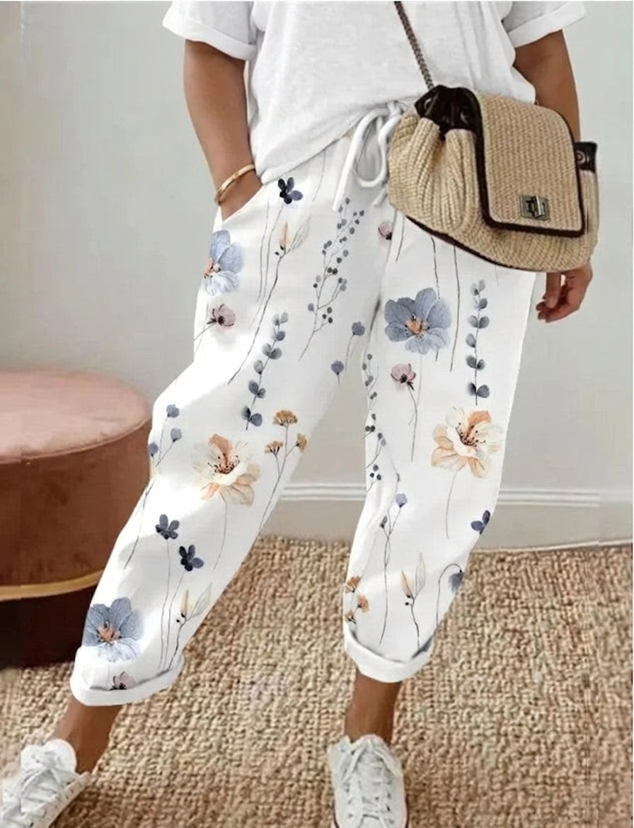 Amaya | Bloemenprint Comfortbroek