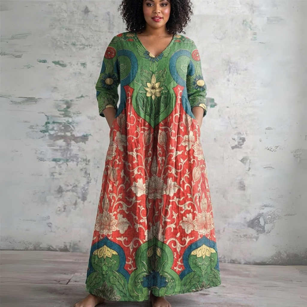 Rosanna | Vintage Bloemen Maxi Jurk