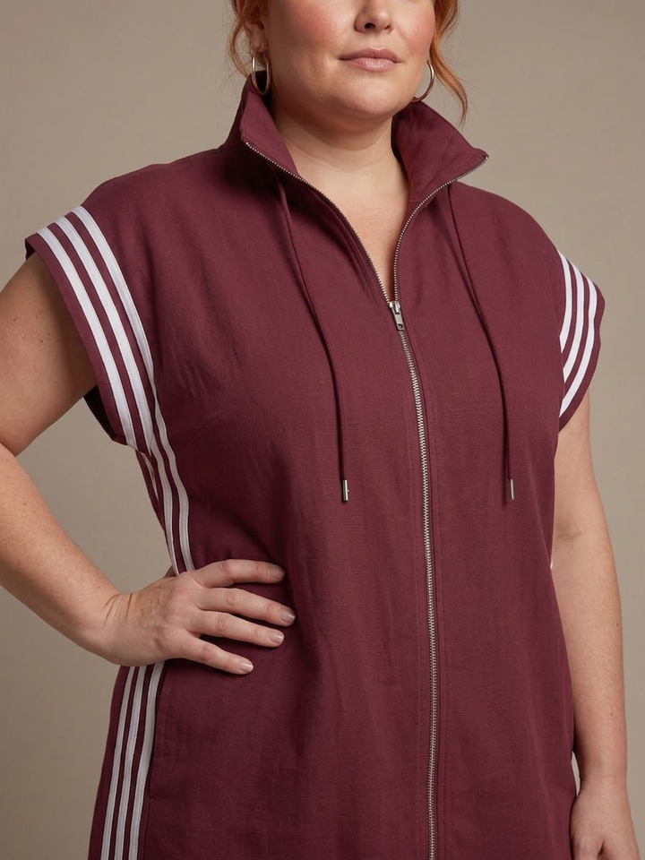 Winslow | Zip Front Stripe Paneel Jumpsuit