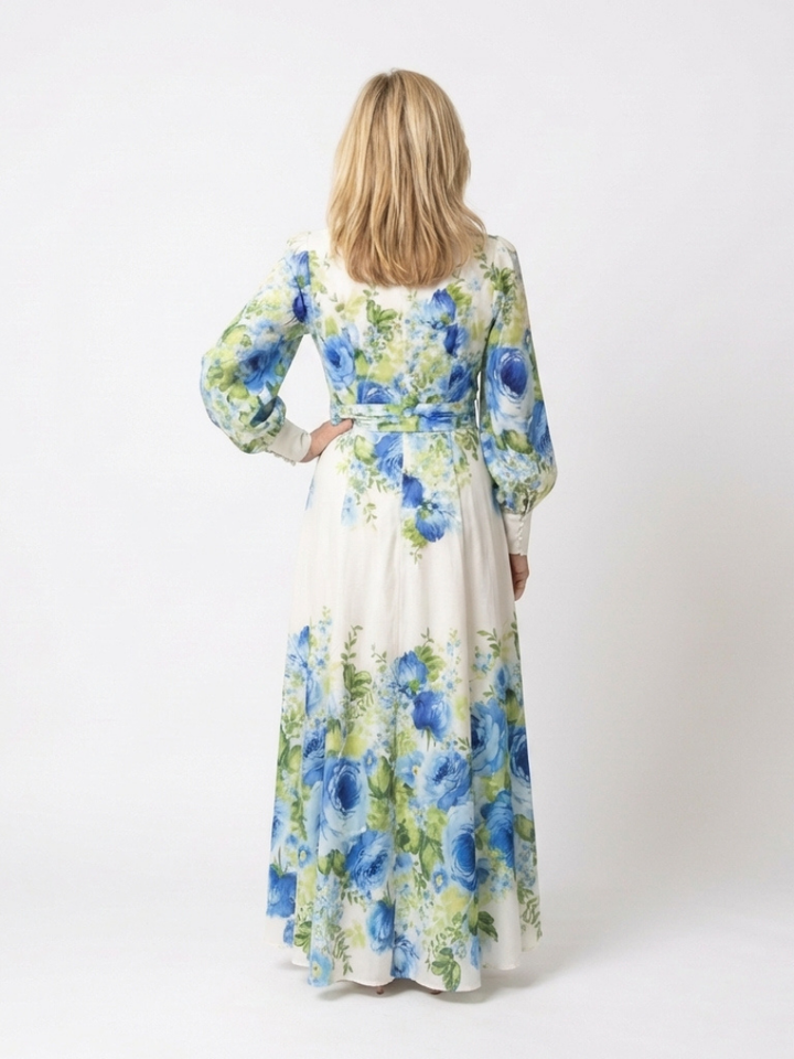 Laisa | Maxi-jurk met lange mouwen en bloemenprint