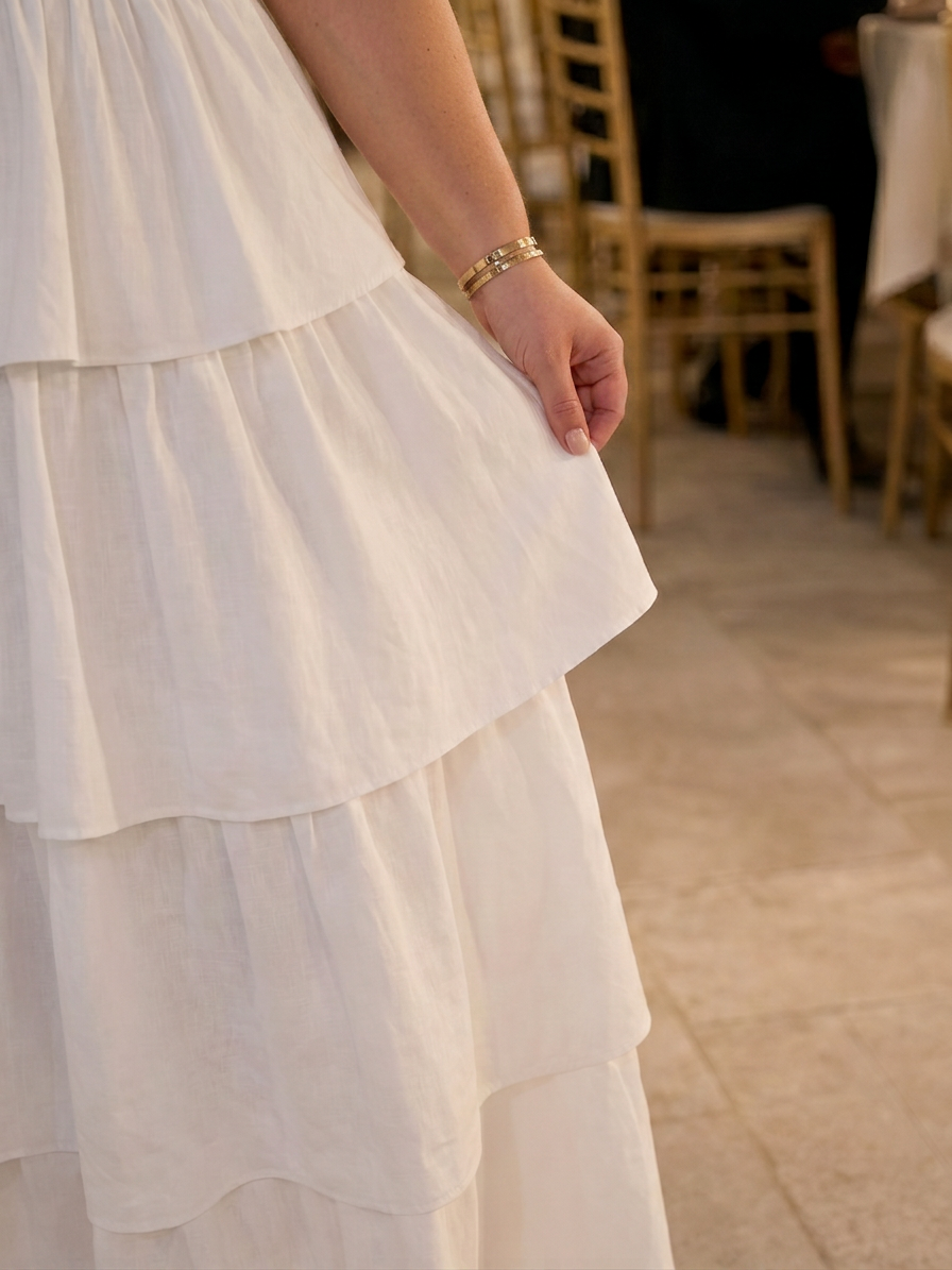 Daria | Strapless Smocked Bodice Midi Dress