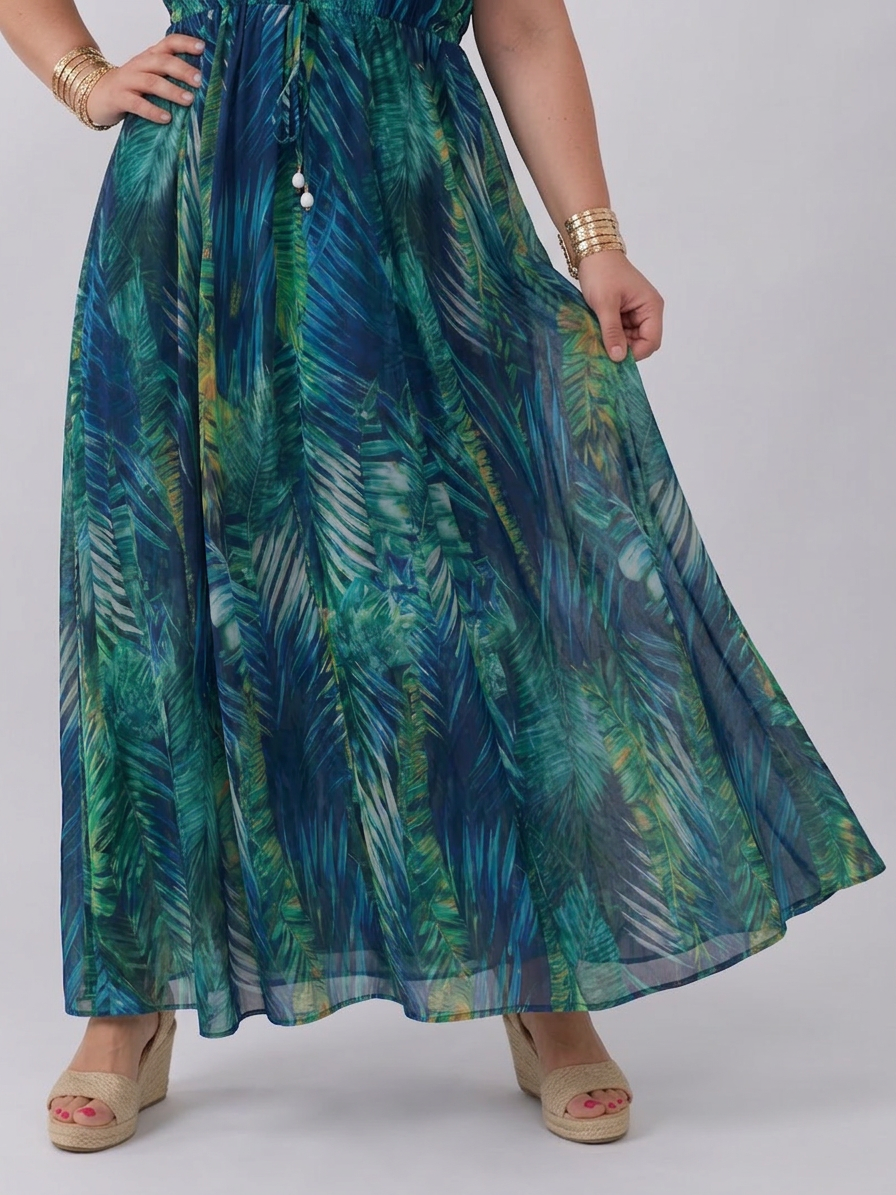 Ilse | Mouwloze Empire Taille Midi Jurk