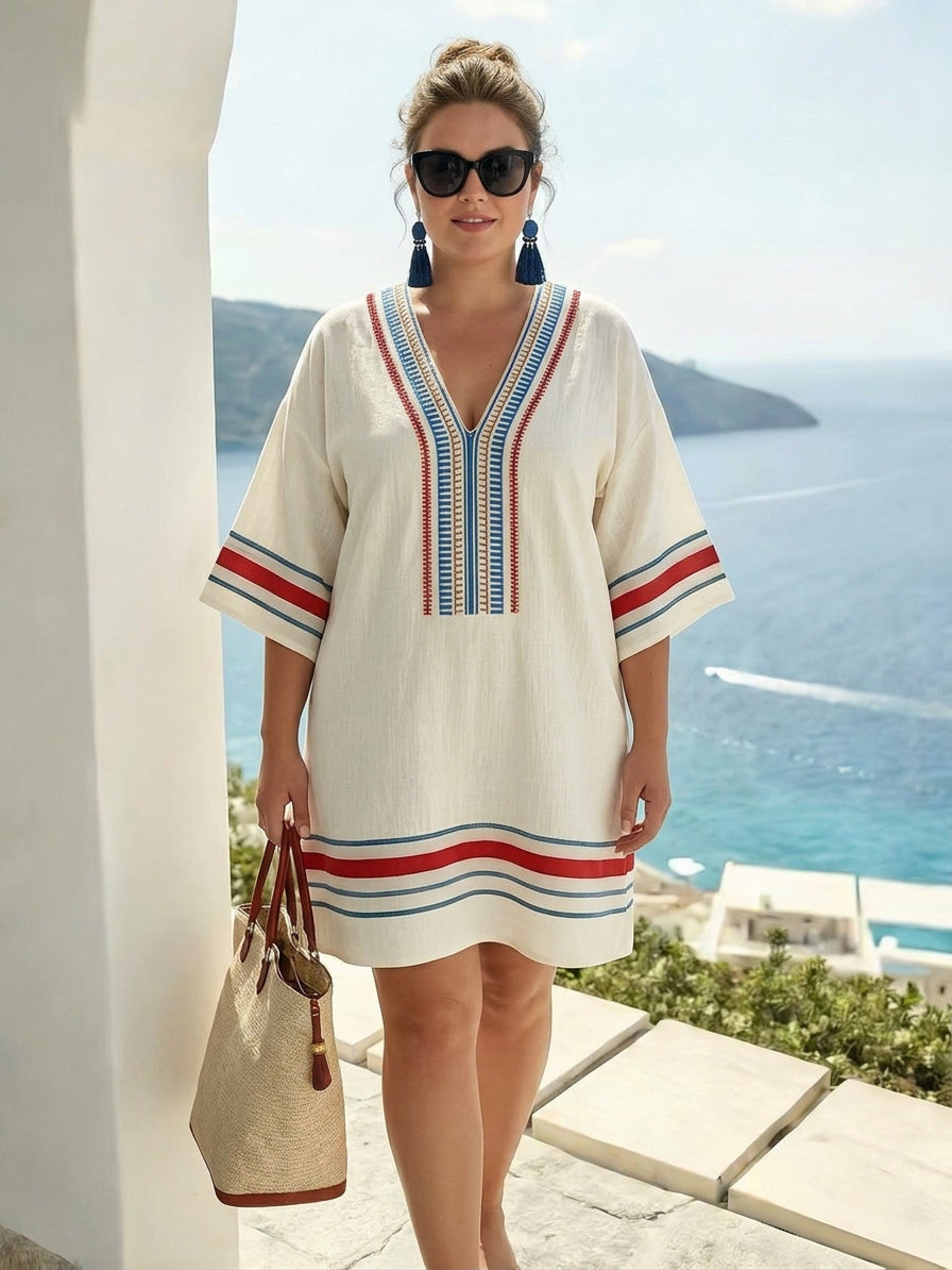 Parel | Kuststreep Mini-jurk