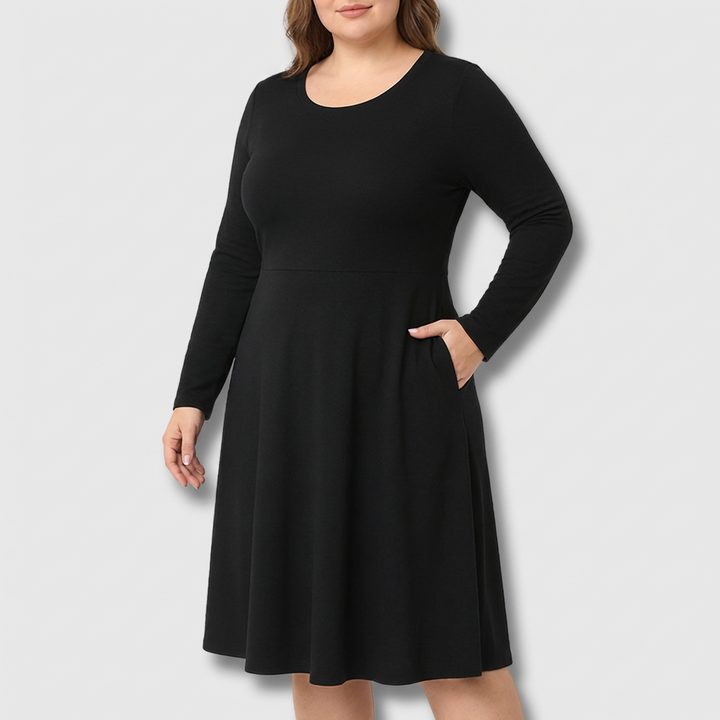 Anwen | Klassieke Lange Mouwen Fit &amp; Flare Jurk