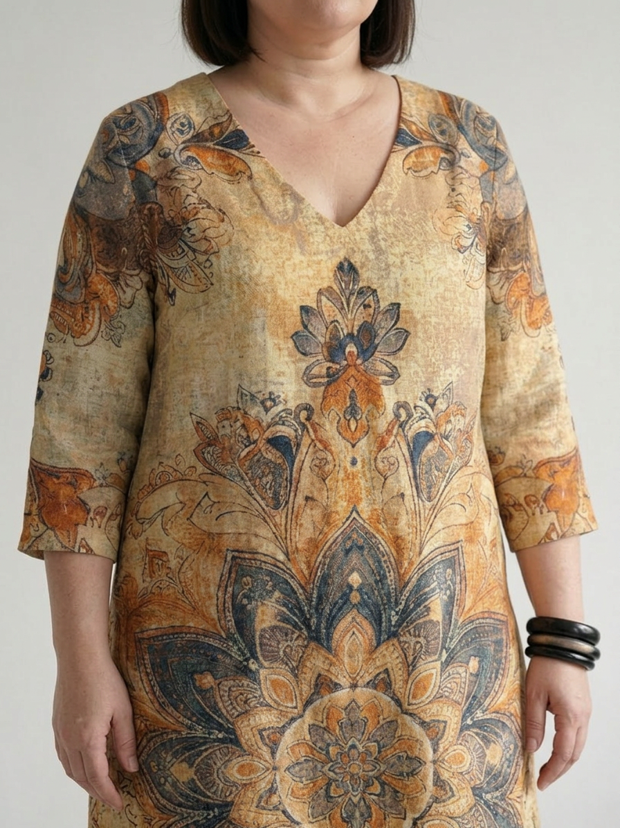 Salma | Zachte Bloemen Midi Jurk