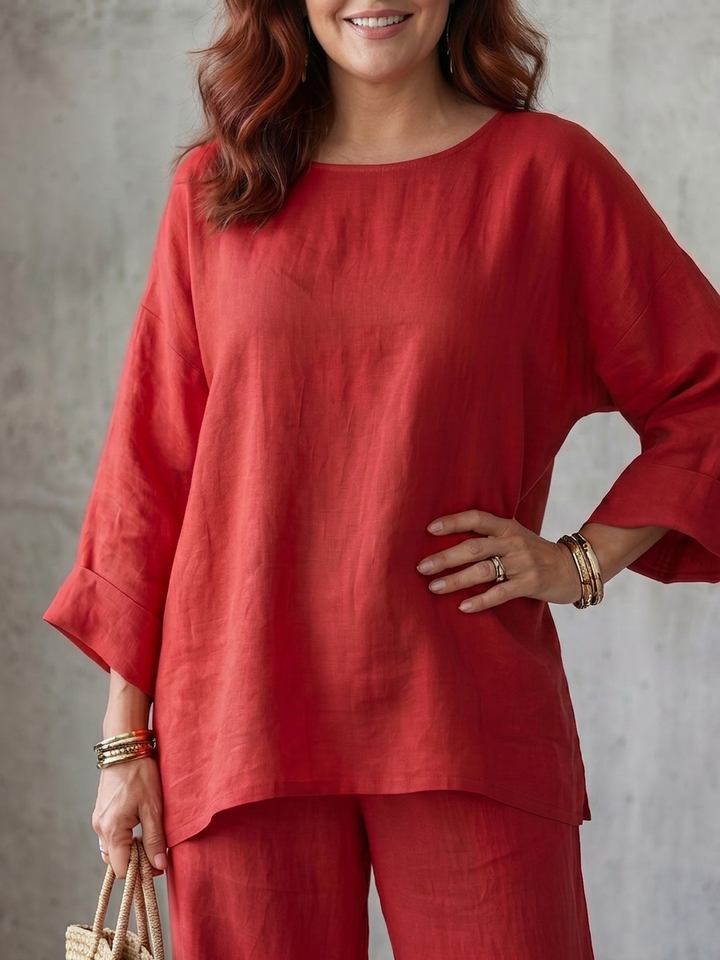 Isabeau | Oversized Tuniek Met Brede Pantalon Set