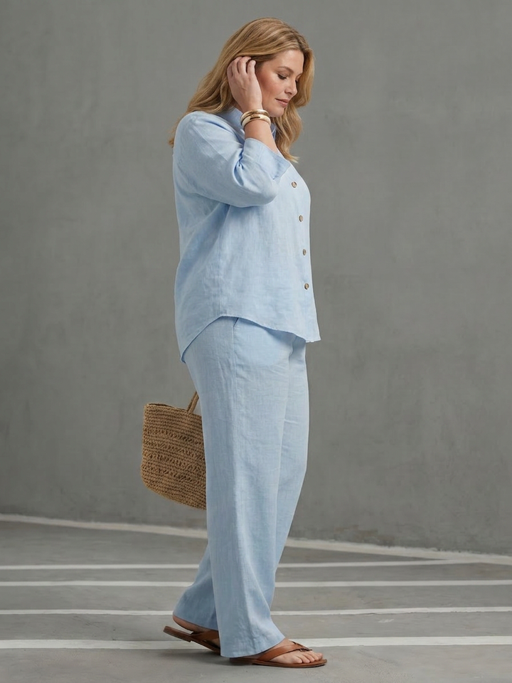 Eleni | Knop Voor Relaxed Tuniek Broek Set