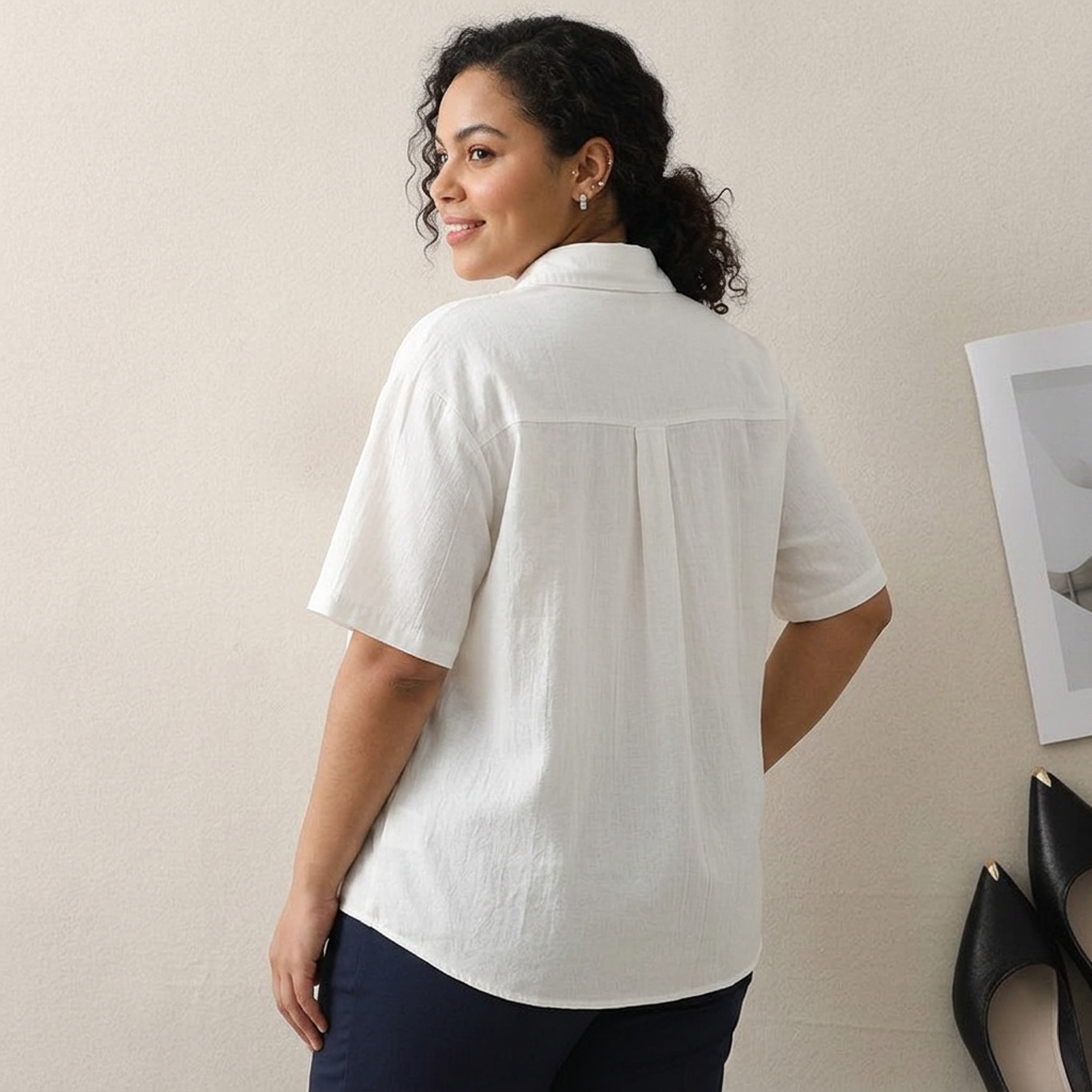Juna - Pure Katoenen Rimpelshirt