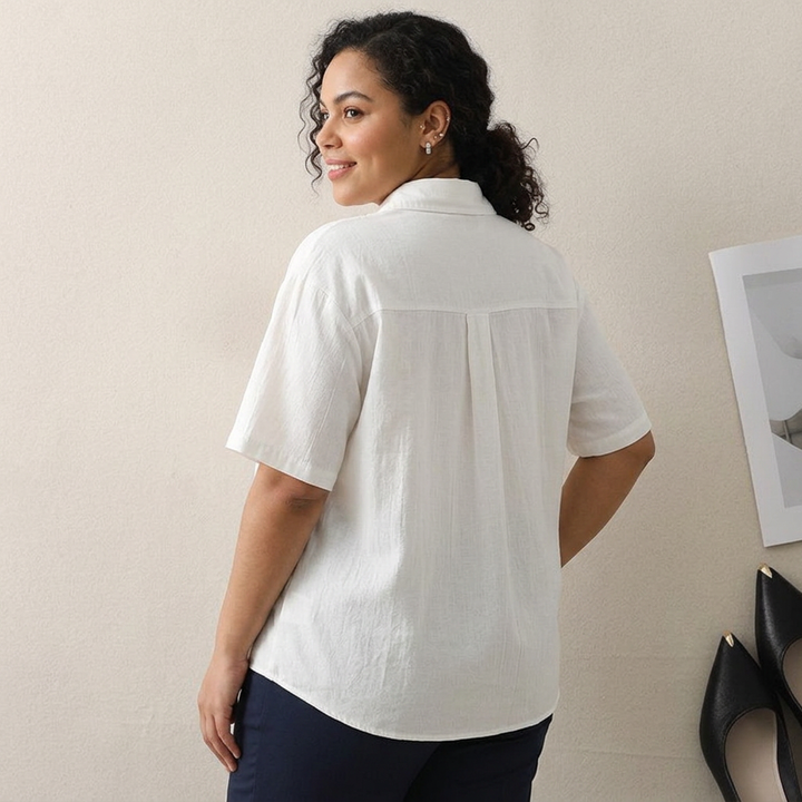 Juna - Pure Katoenen Rimpelshirt