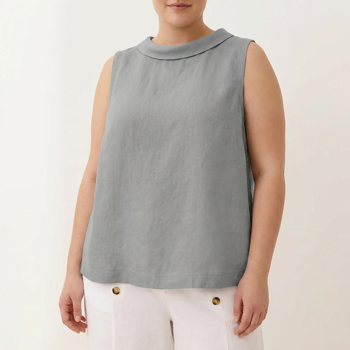 Genevieve | Mouwloze Roll Collar Top