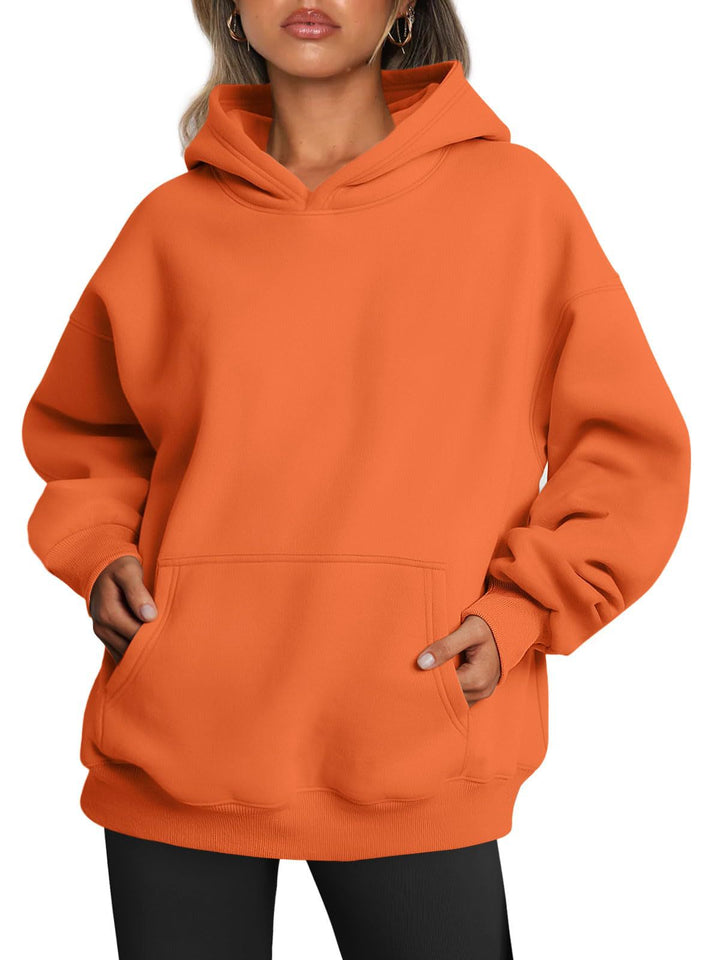 Oversized fleece hoodie met buidelzak