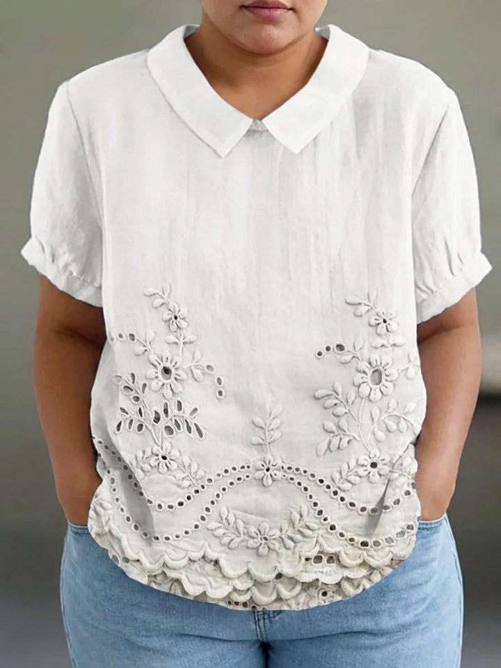 Anaïs | Geborduurde Bloemenblouse