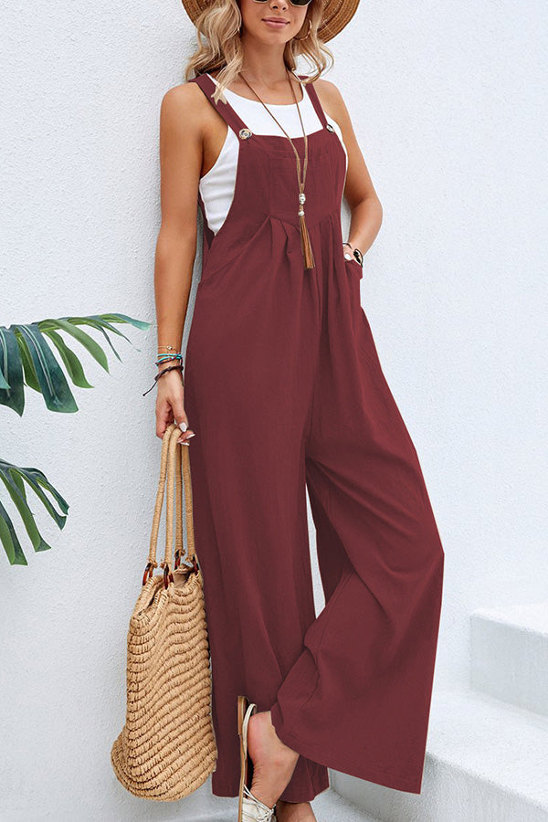 Ilse - Effen kleur casual bretels overall