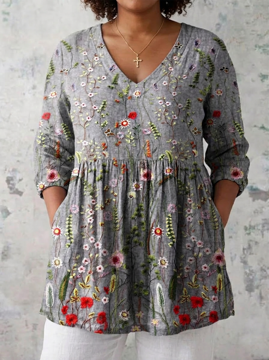 Maeve | Lange Blouse met V-Hals