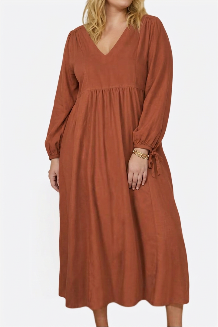 Shiloh - Midi Lange Mouwen Jurk