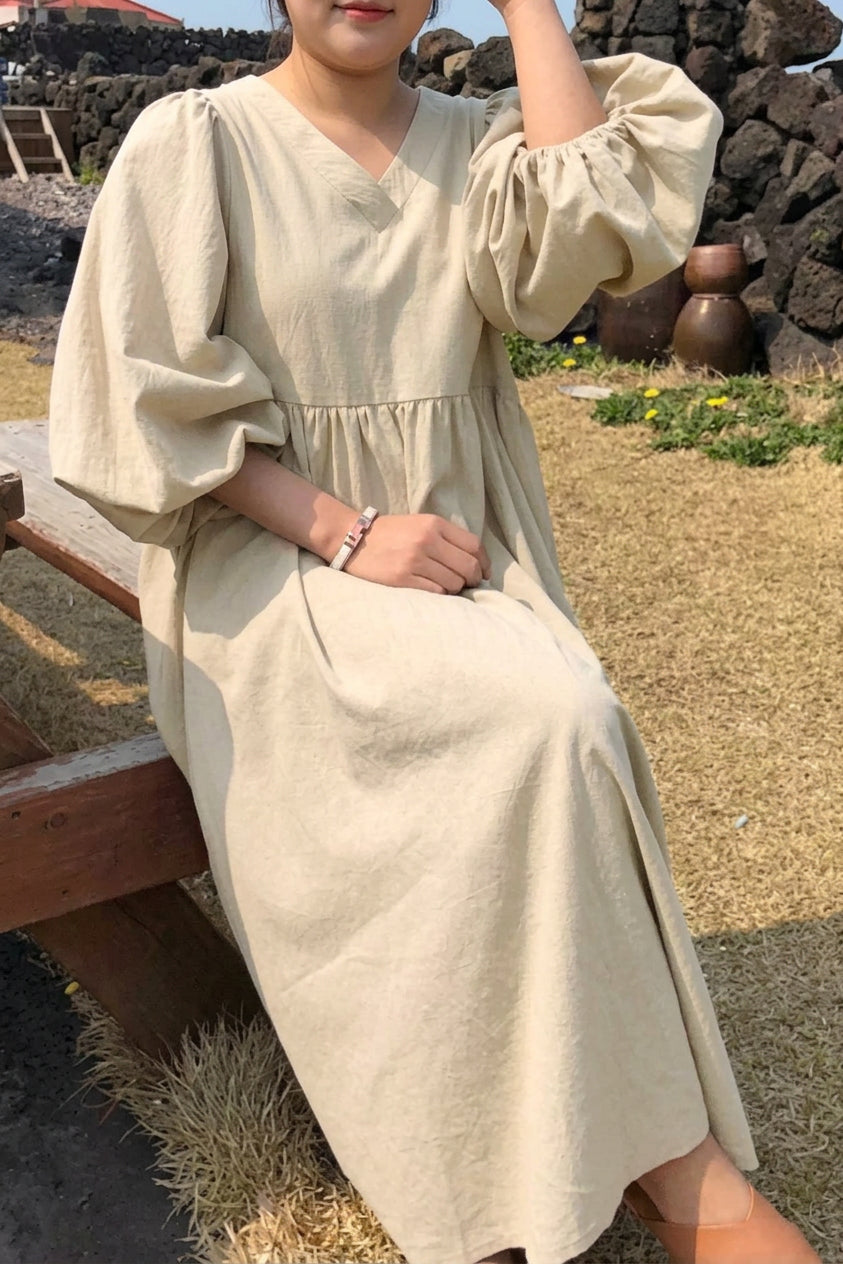 Shiloh - Midi Lange Mouwen Jurk