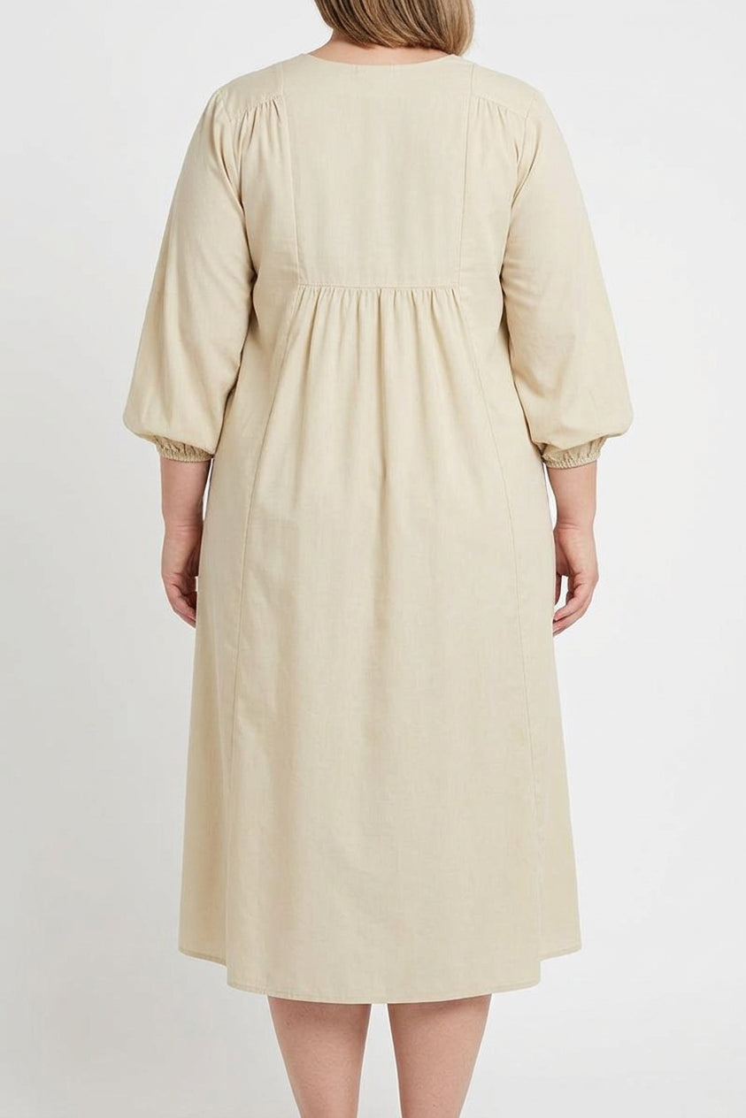 Shiloh - Midi Lange Mouwen Jurk