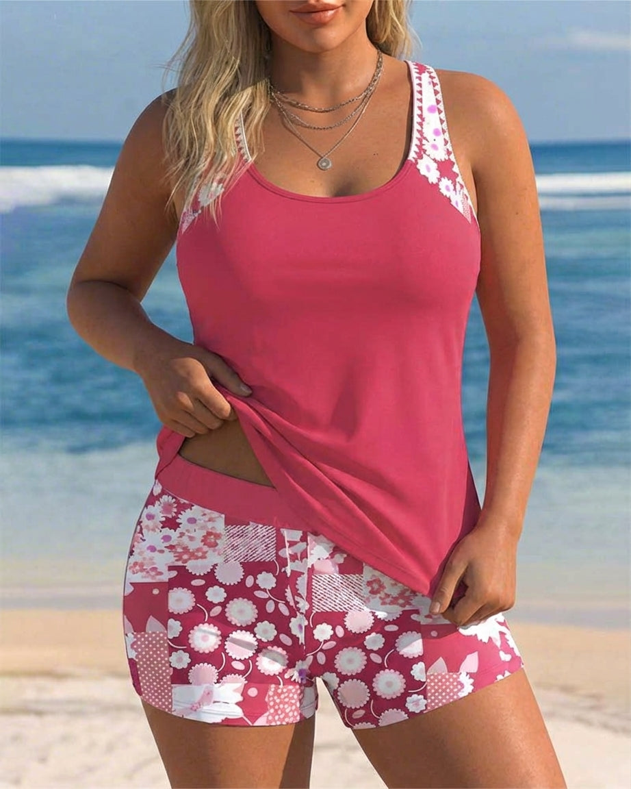 Freya | Twee-delig Badpak met Comfortabele Pasvorm en Bloemige Strandstijl