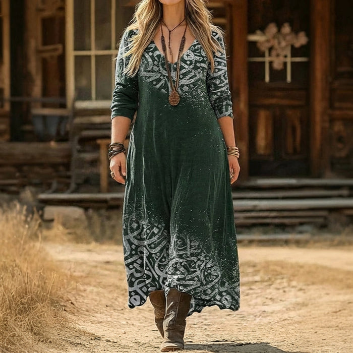 Bonnie | Vintage-geïnspireerde Lange Mouwen Casual Jurk