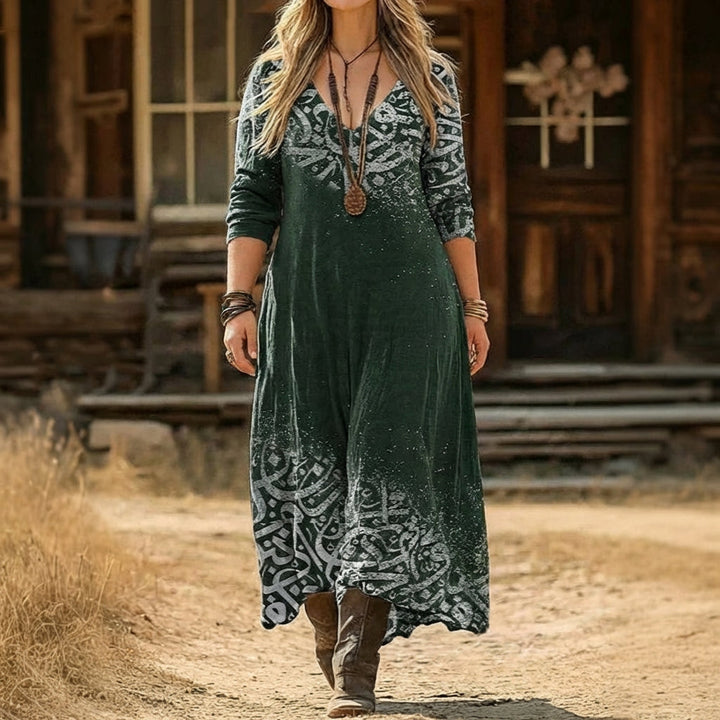 Bonnie | Vintage-geïnspireerde Lange Mouwen Casual Jurk