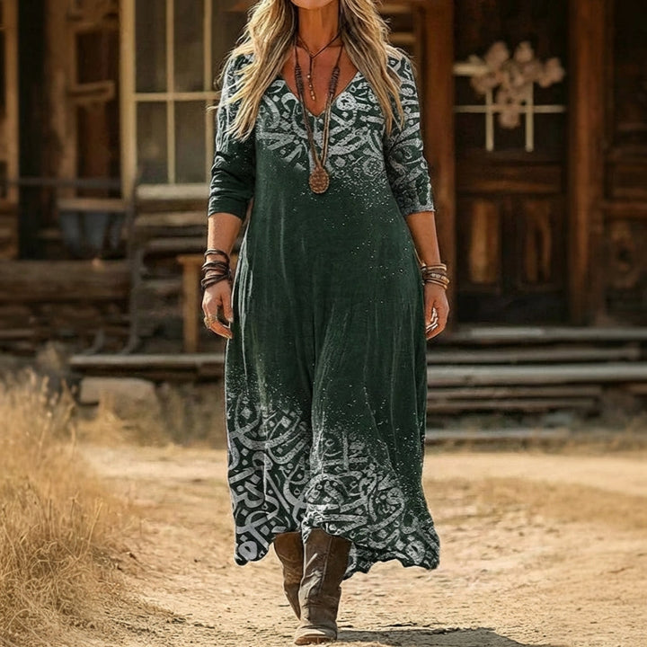Bonnie | Vintage-geïnspireerde Lange Mouwen Casual Jurk