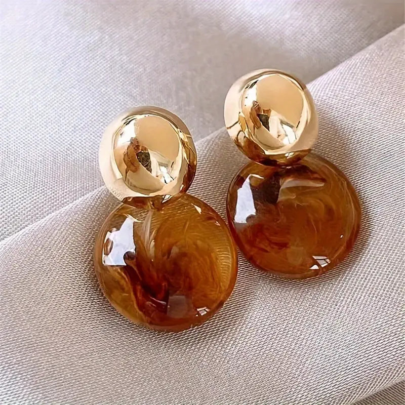 Lark Amber Dangle Oorbellen | Goud