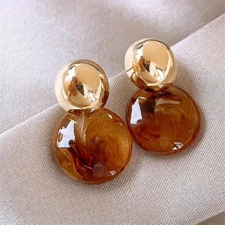 Lark Amber Dangle Oorbellen | Goud