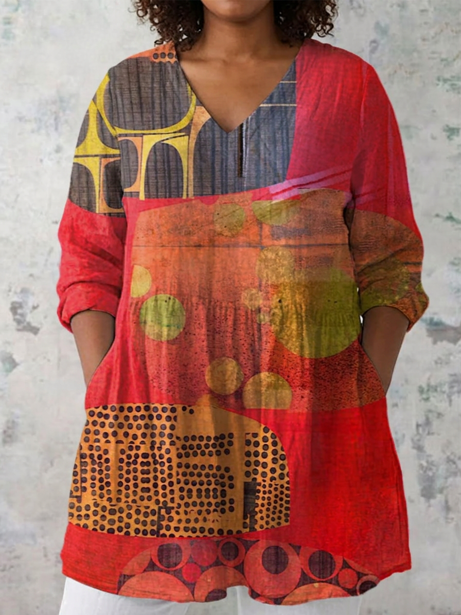 Eleni | Lange Blouse met V-hals