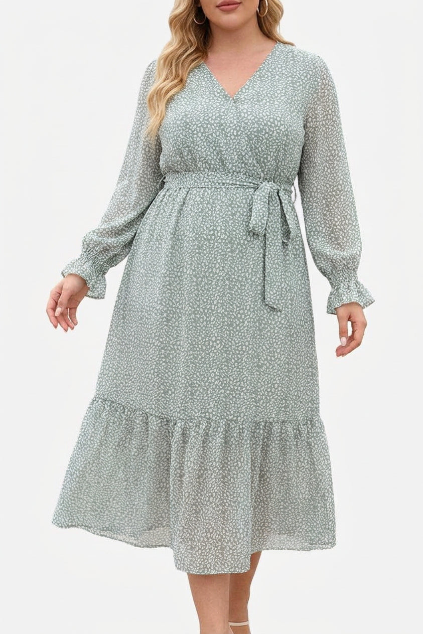 Zaina - Bloom Wrap Midi Jurk