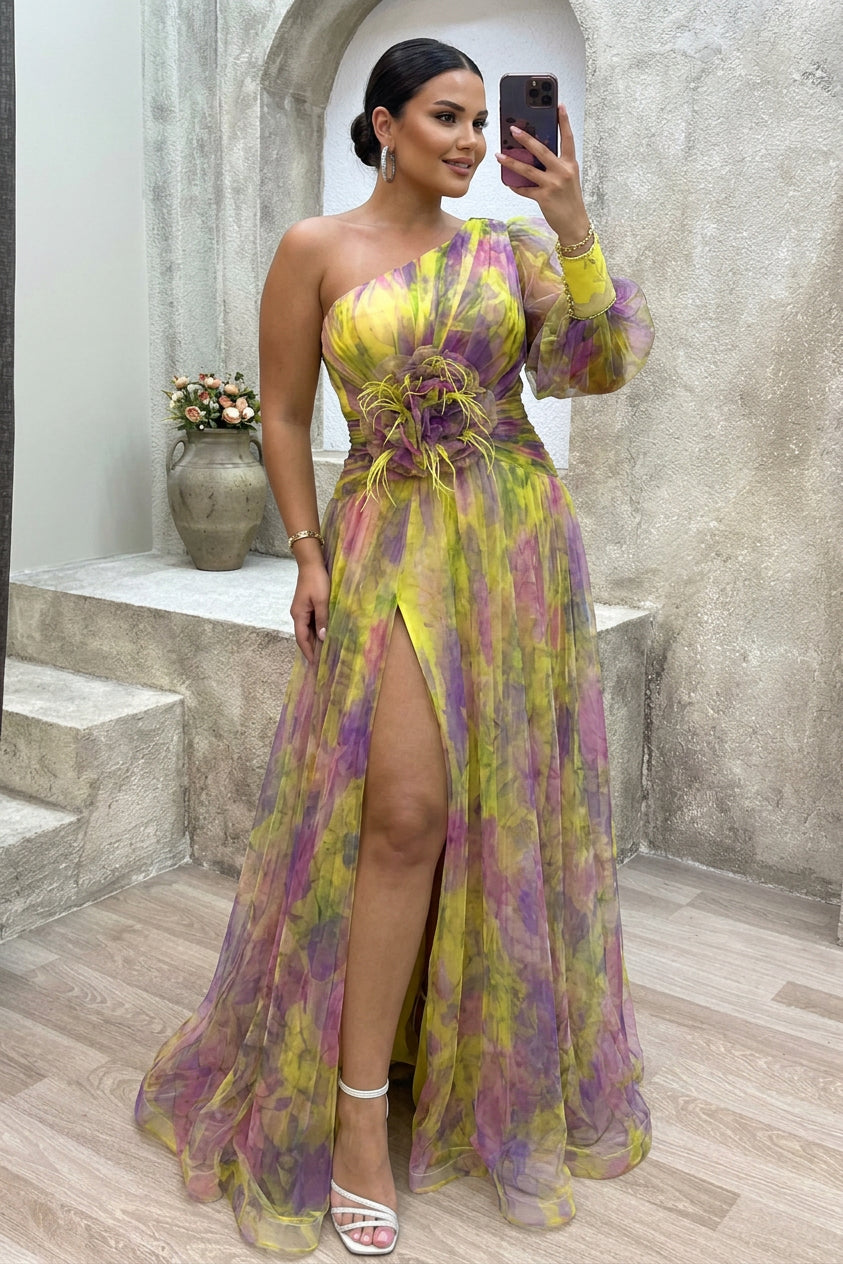 Vera | Zomer Escape Schoonheid Bloemen Plissé Maxi Jurk