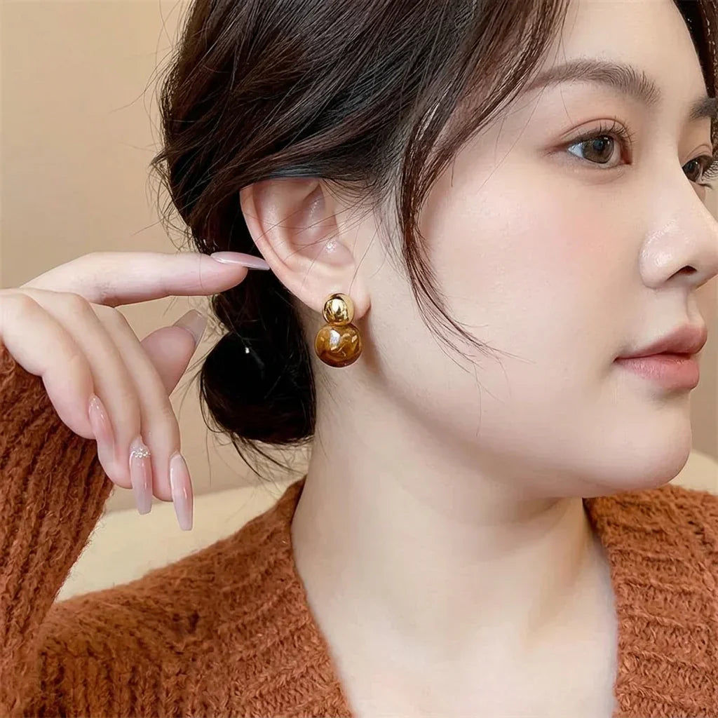 Lark Amber Dangle Oorbellen | Goud