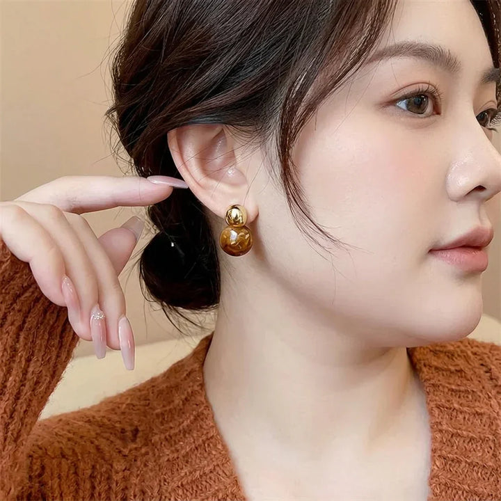 Lark Amber Dangle Oorbellen | Goud