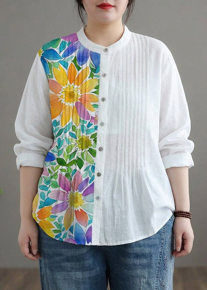Cosima - Organische Witte Linnen Blouse Tunieken Vrouwen Ramie Blouse