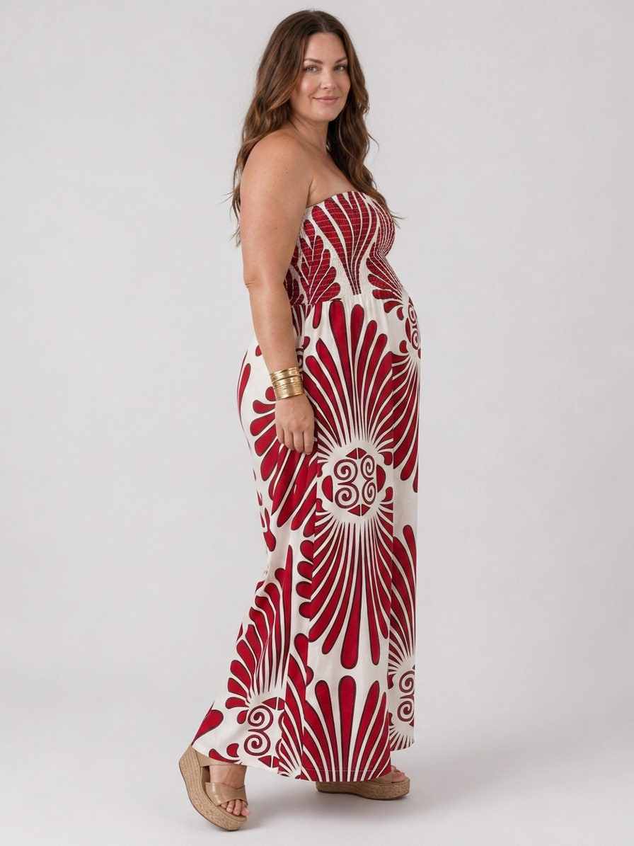 Dilys | Strapless Flowing Silhouette Maxi Dress