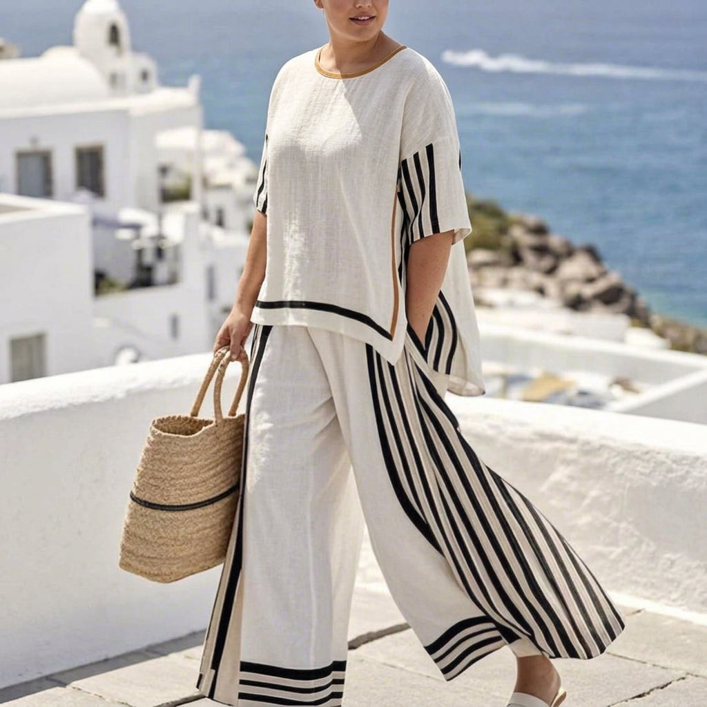 Gwendolyn | Noir Stripe Coastal Set