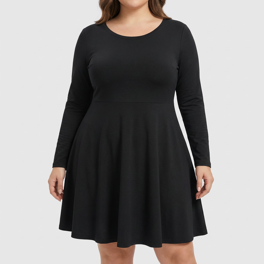 Anwen | Klassieke Lange Mouwen Fit &amp; Flare Jurk