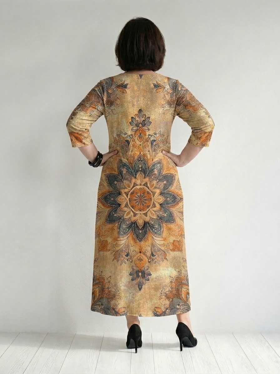 Salma | Zachte Bloemen Midi Jurk