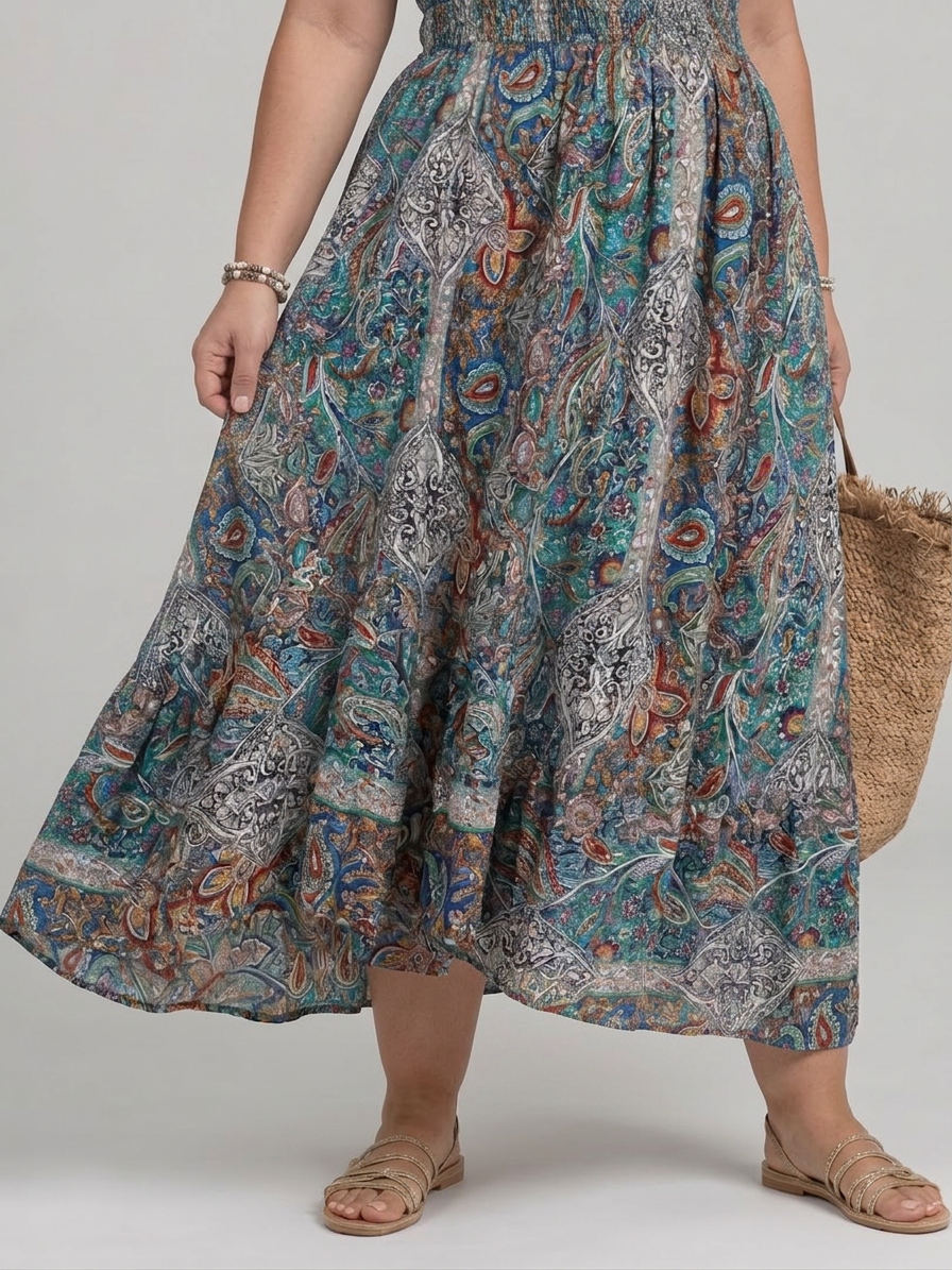 Nova | Mouwloze Midi-jurk met Paisleyprint