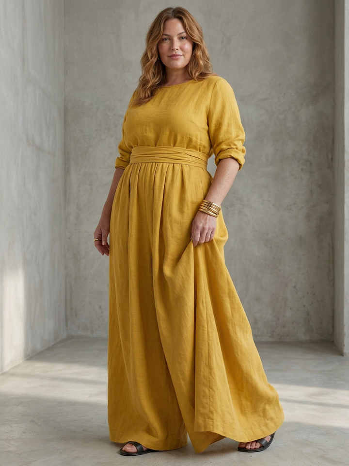 Maeve | Korte Mouwen Wijde Pijpen Jumpsuit