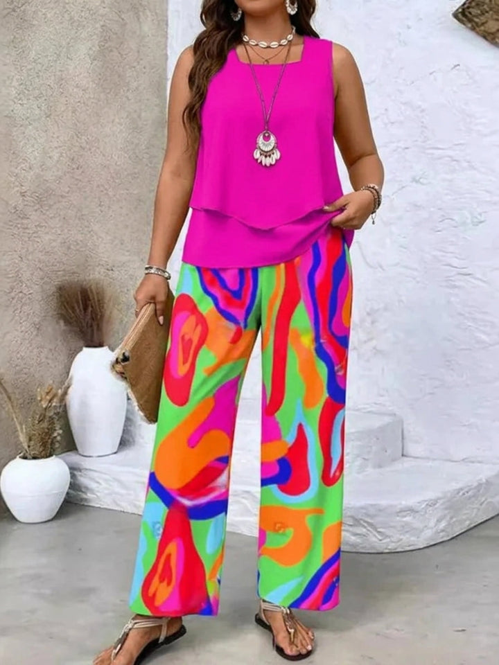 Ysolde | Mouwloze Top en Brede-Pantalon Set