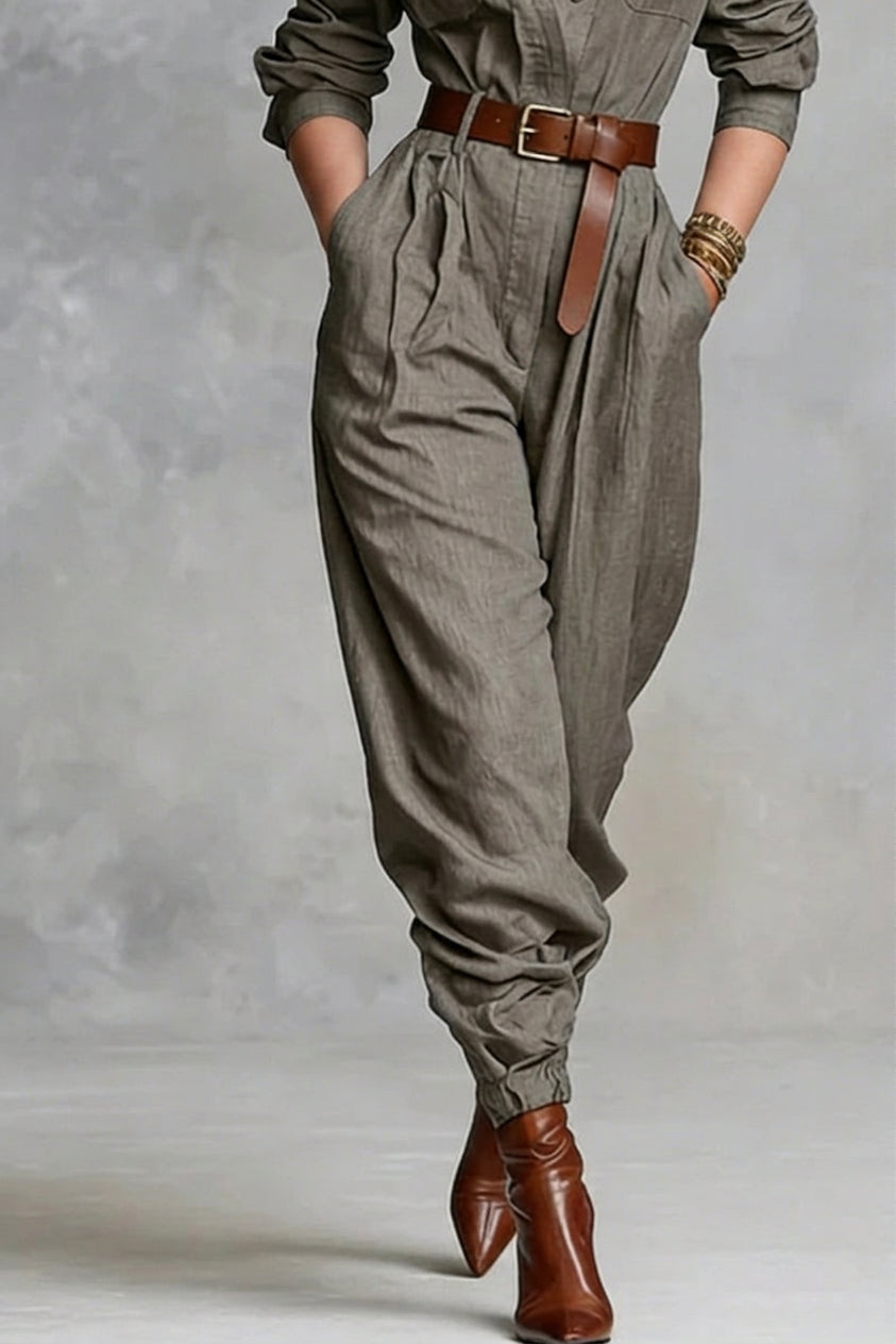 Mireille - Katoenen en Linnen Overhemd Jumpsuit