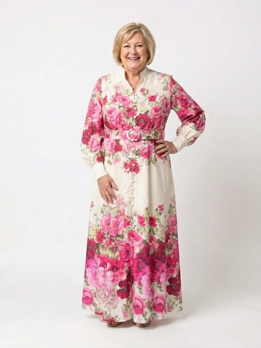 Dahlia | Lange Mouwen Bloemige Maxidress