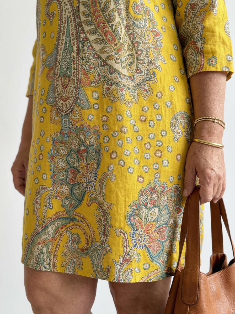 Layla | Zachte Paisley Midi Jurk