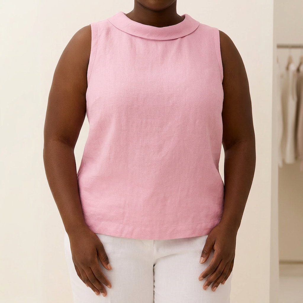 Genevieve | Mouwloze Roll Collar Top
