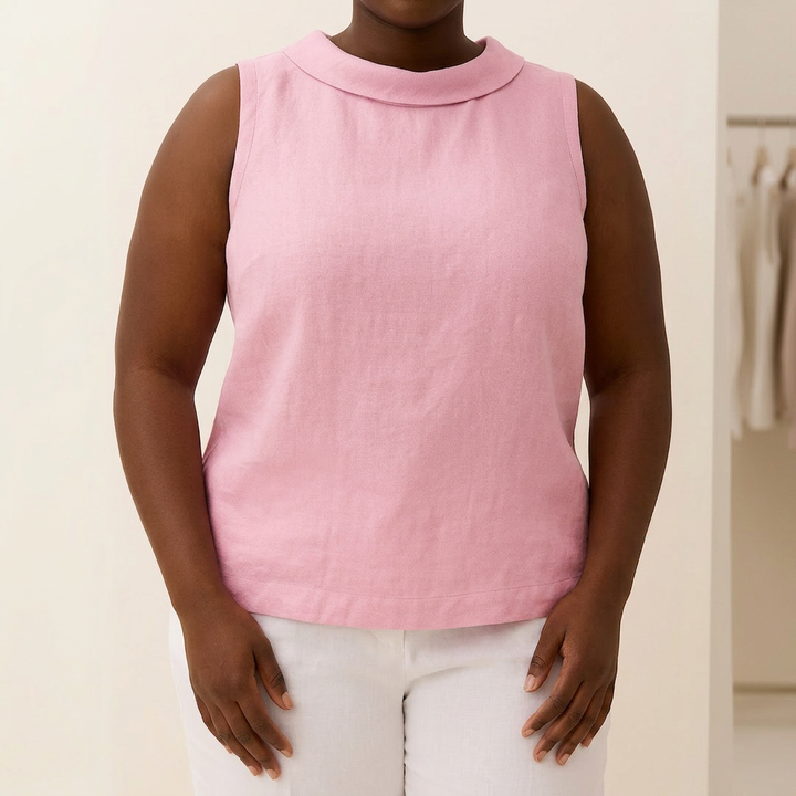 Genevieve | Mouwloze Roll Collar Top