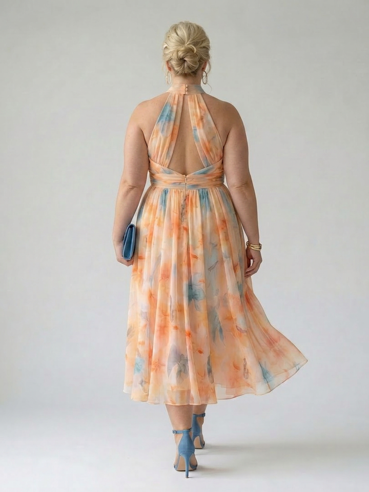 Stella &amp; Grace™ | Zachte Halter Midi Jurk